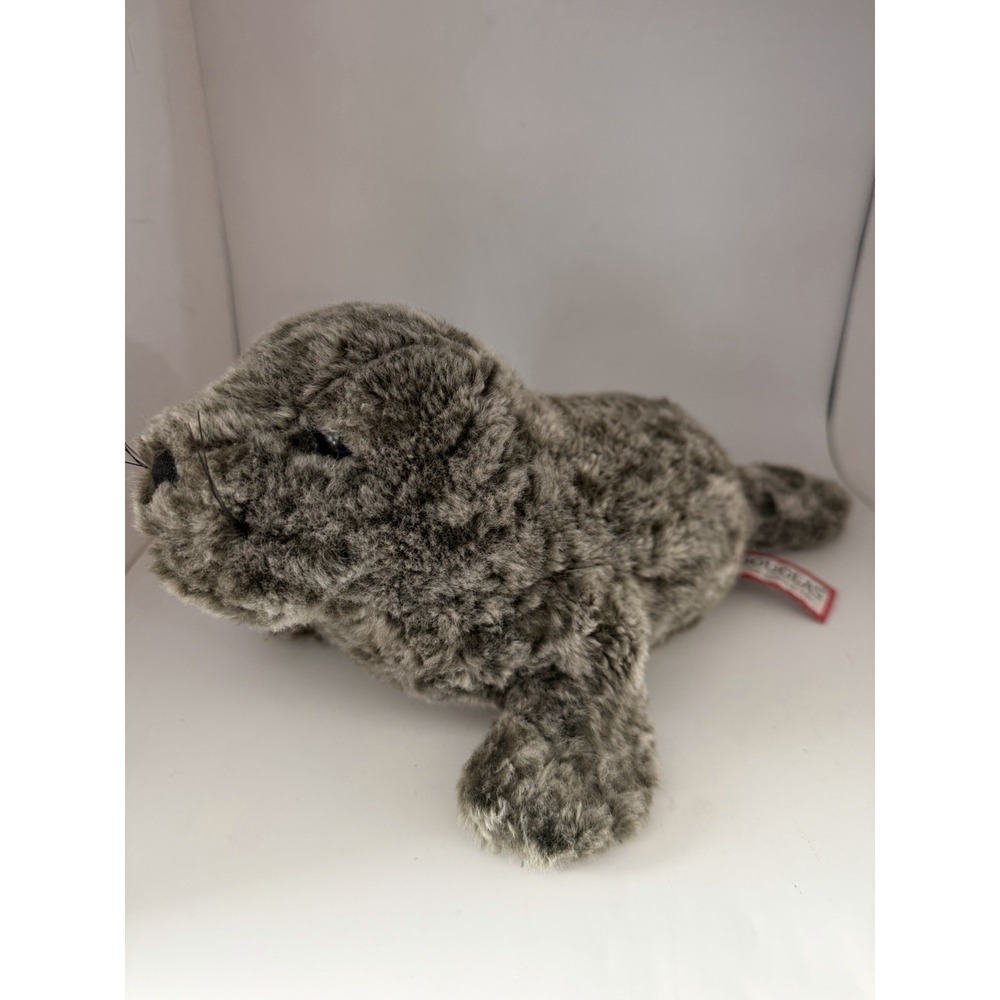 Douglas Cuddle Toys Plush Realistic Monk Seal Stuffed Animal Toy Gray 12" EUC‎